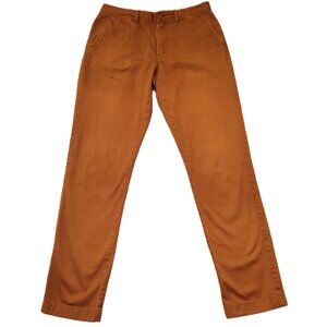 J.Crew Stretch Preppy Casual Men's Pants Size 34x36 Rust Brown